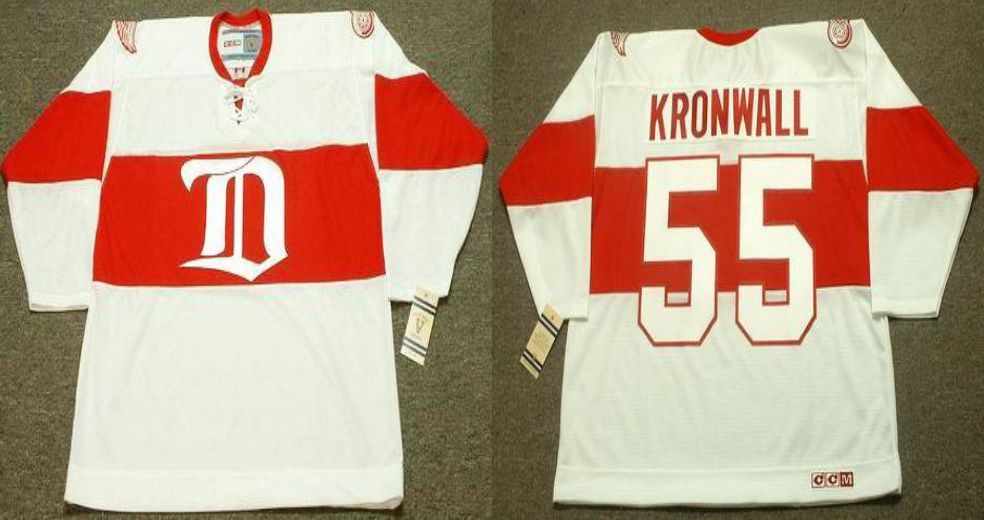 2019 Men Detroit Red Wings 55 Kronwall White CCM NHL jerseys